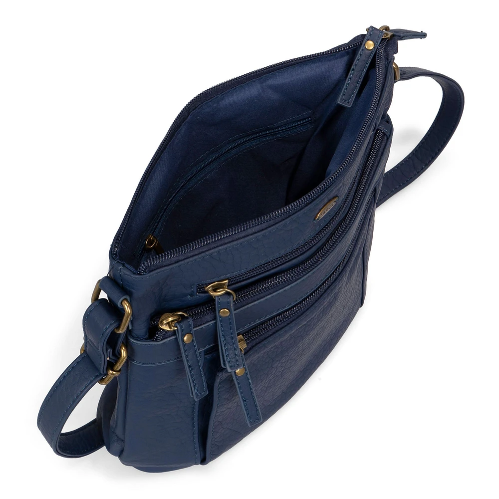 Sac à bandoulière grainé N/S