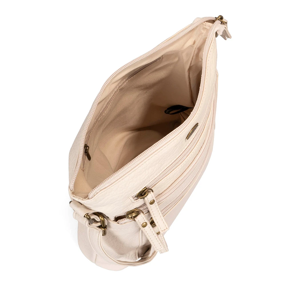 Sac à bandoulière grainé N/S