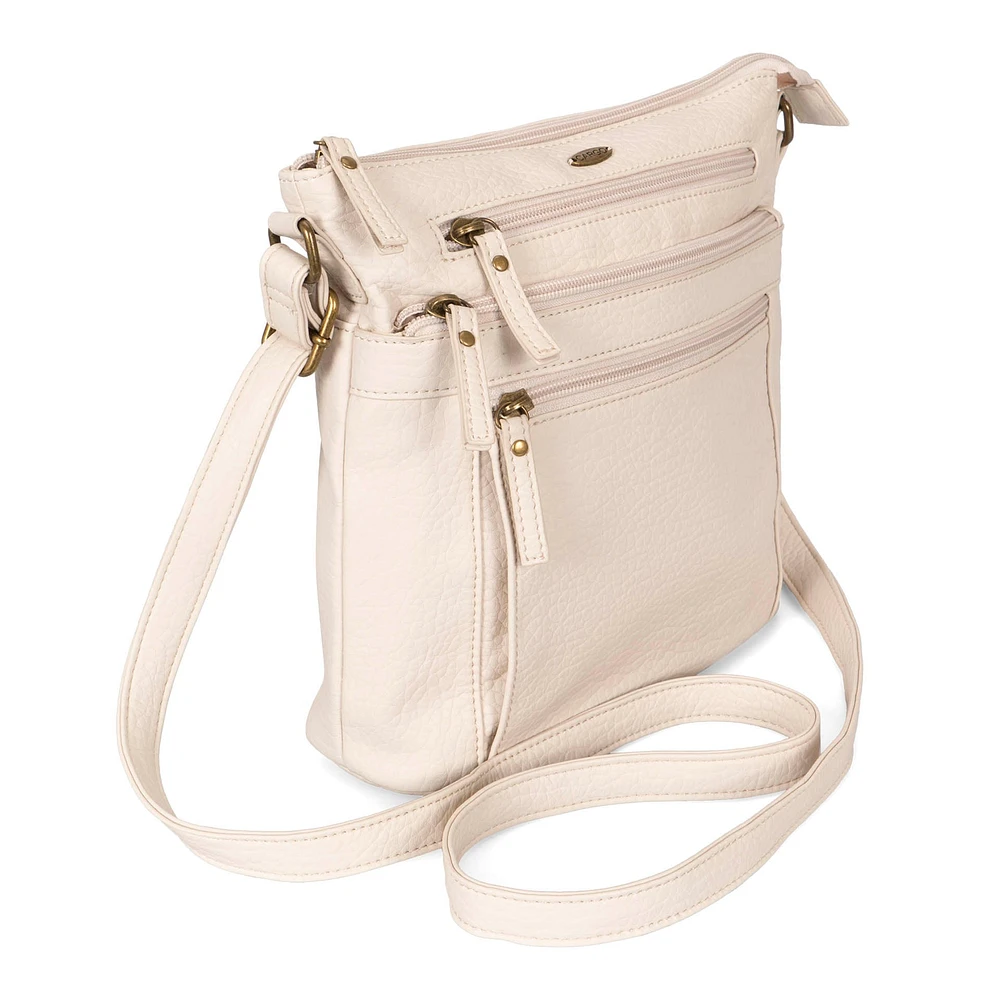 Sac à bandoulière grainé N/S