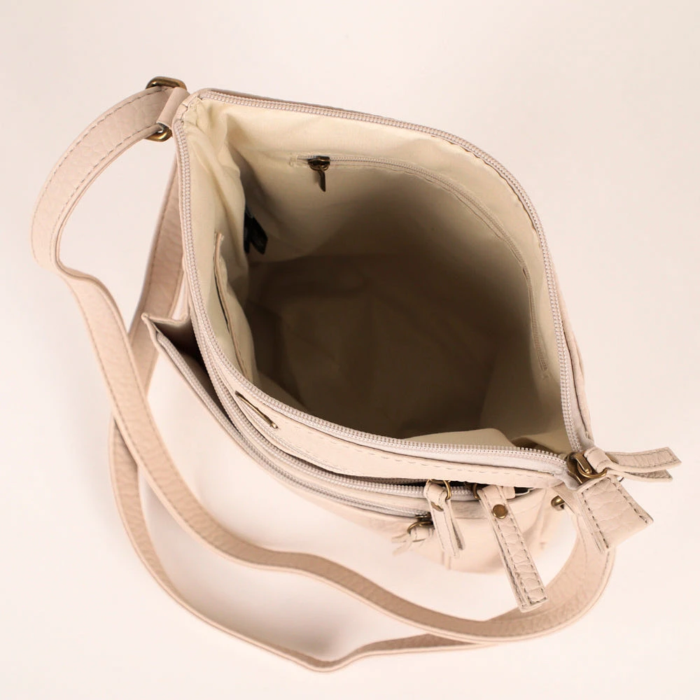 Sac à bandoulière grainé N/S