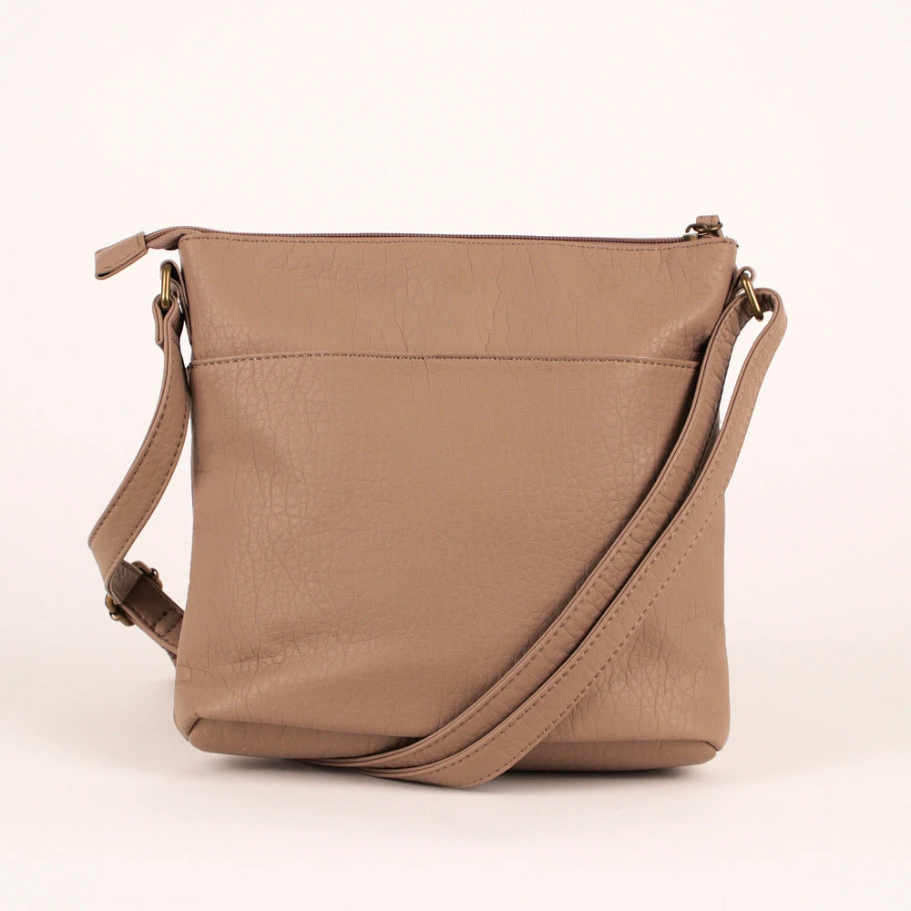 Sac à bandoulière grainé N/S