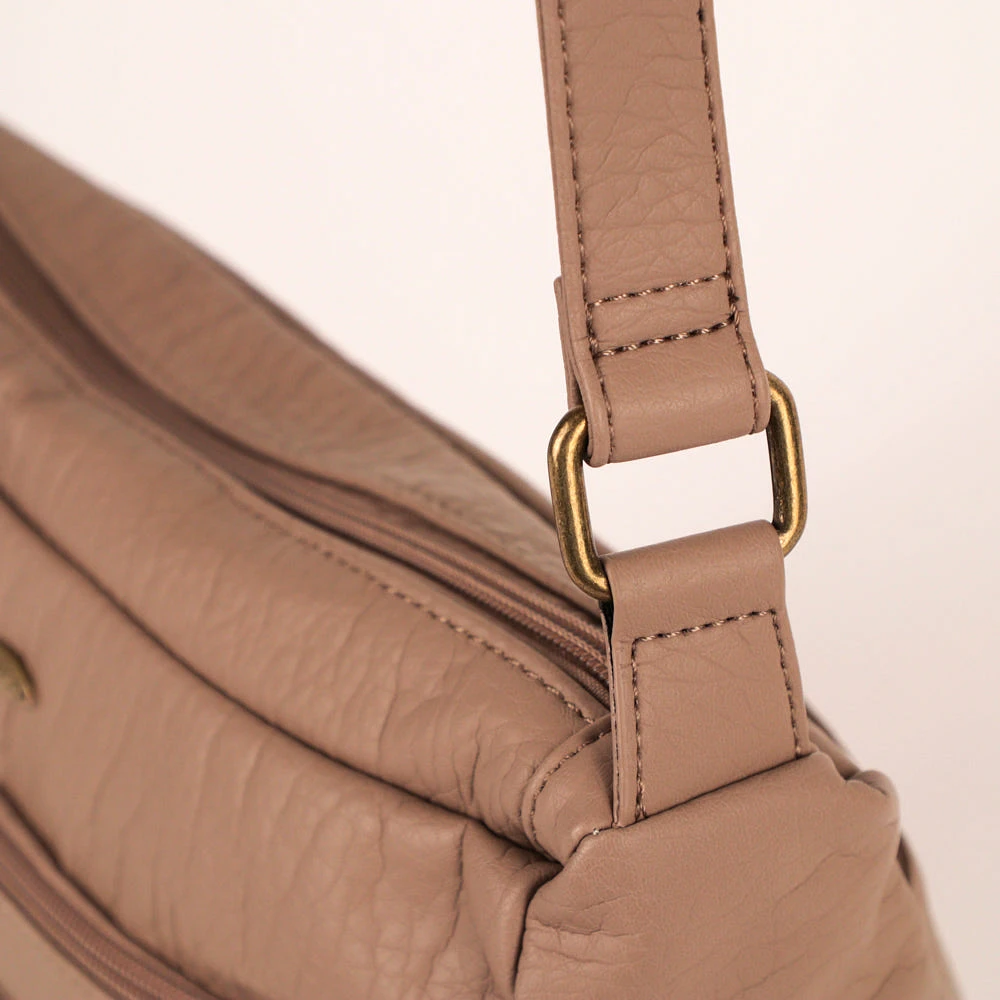 Sac à bandoulière grainé N/S