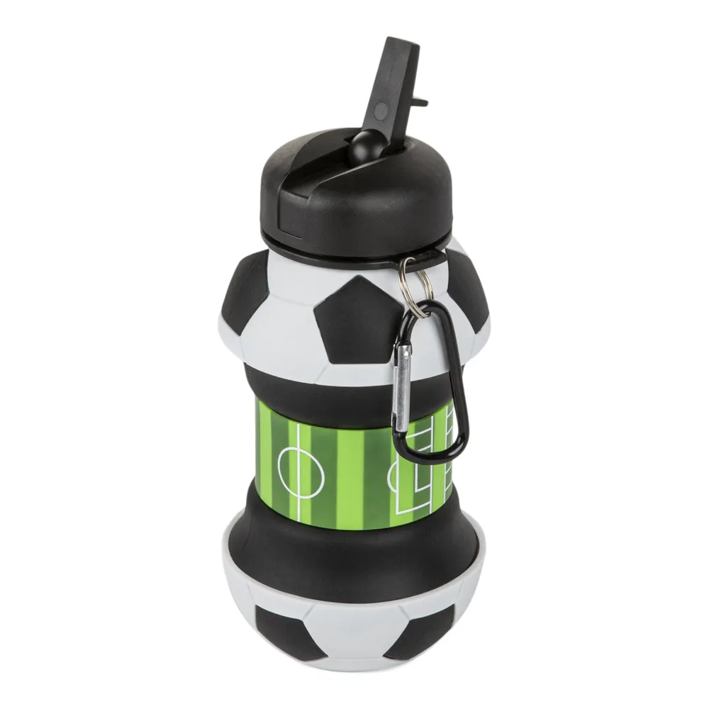 Soccer Ball Silicone Collapsible Water Bottle