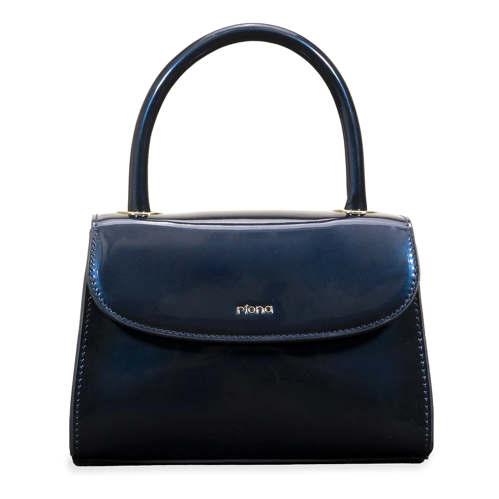 Riona Luna RFID Patent Mini Top Handle Black