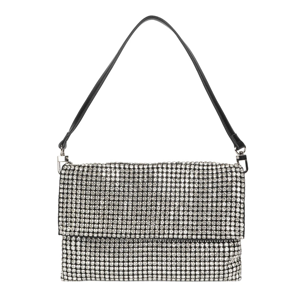 Pochette Pailletée à Rabat Argentée Josie Riona