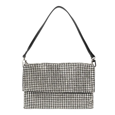 Pochette Pailletée à Rabat Argentée Josie Riona