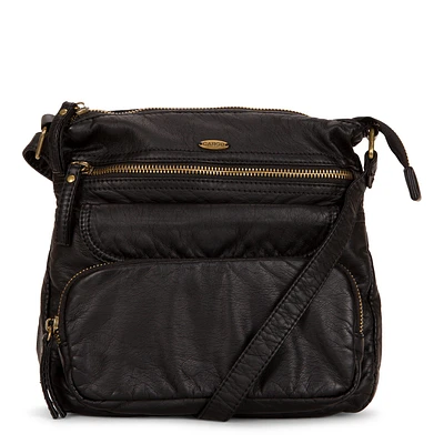 Sac bandoulière à rabat avant zippé multiple