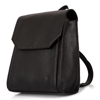 FINAL SALE Leather RFID Flapover Fashion Backpack
