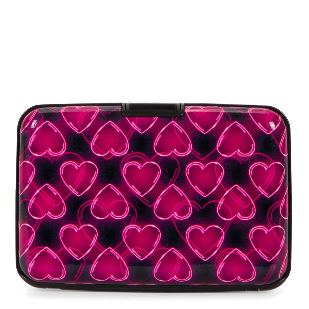 Aluminum Card Holder Floating Hearts