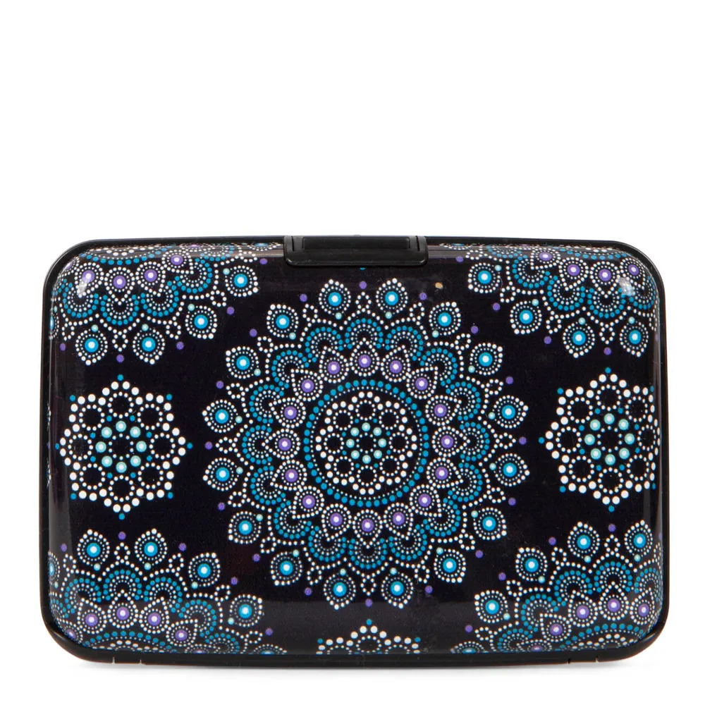 Aluminum Card Holder Turquoise Mandala