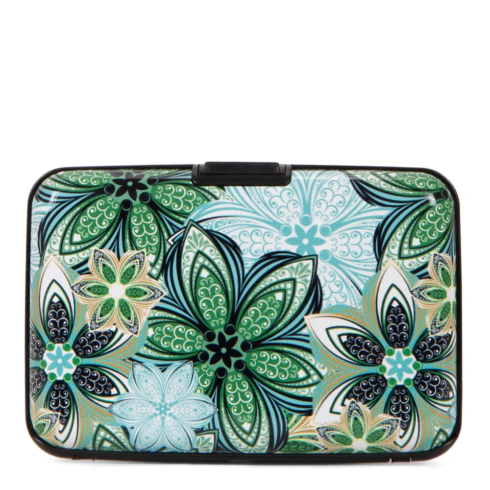 Aluminum Card Holder Mandala Leaves