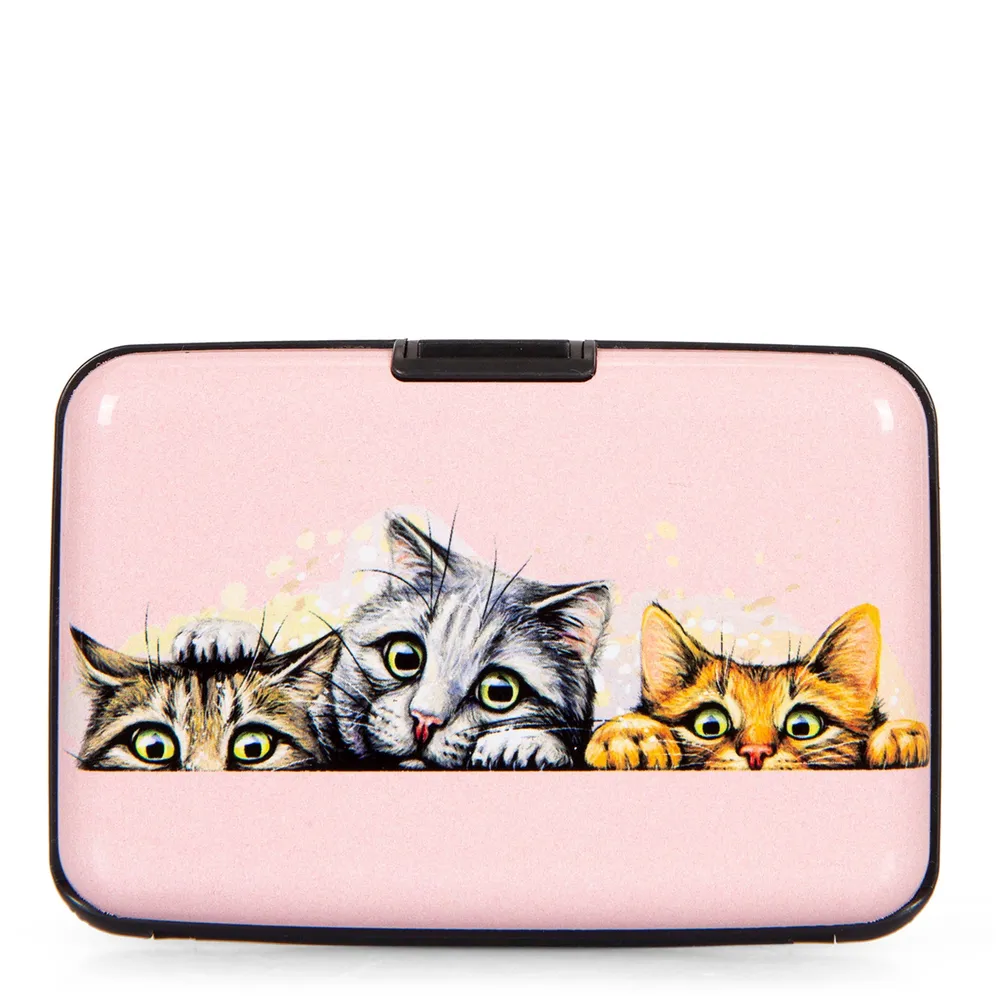 Aluminum Card Holder Hiding Cats