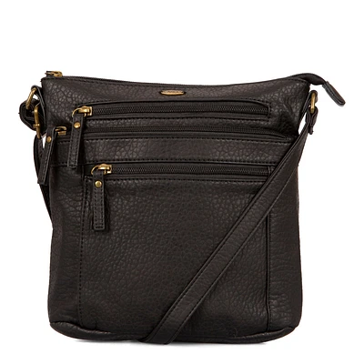 Sac à bandoulière grainé N/S