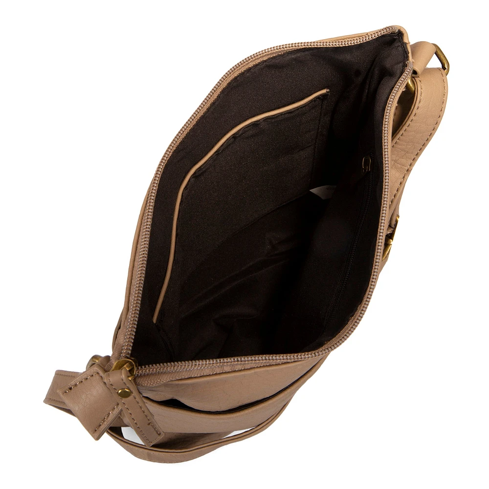 Sac à bandoulière grainé N/S