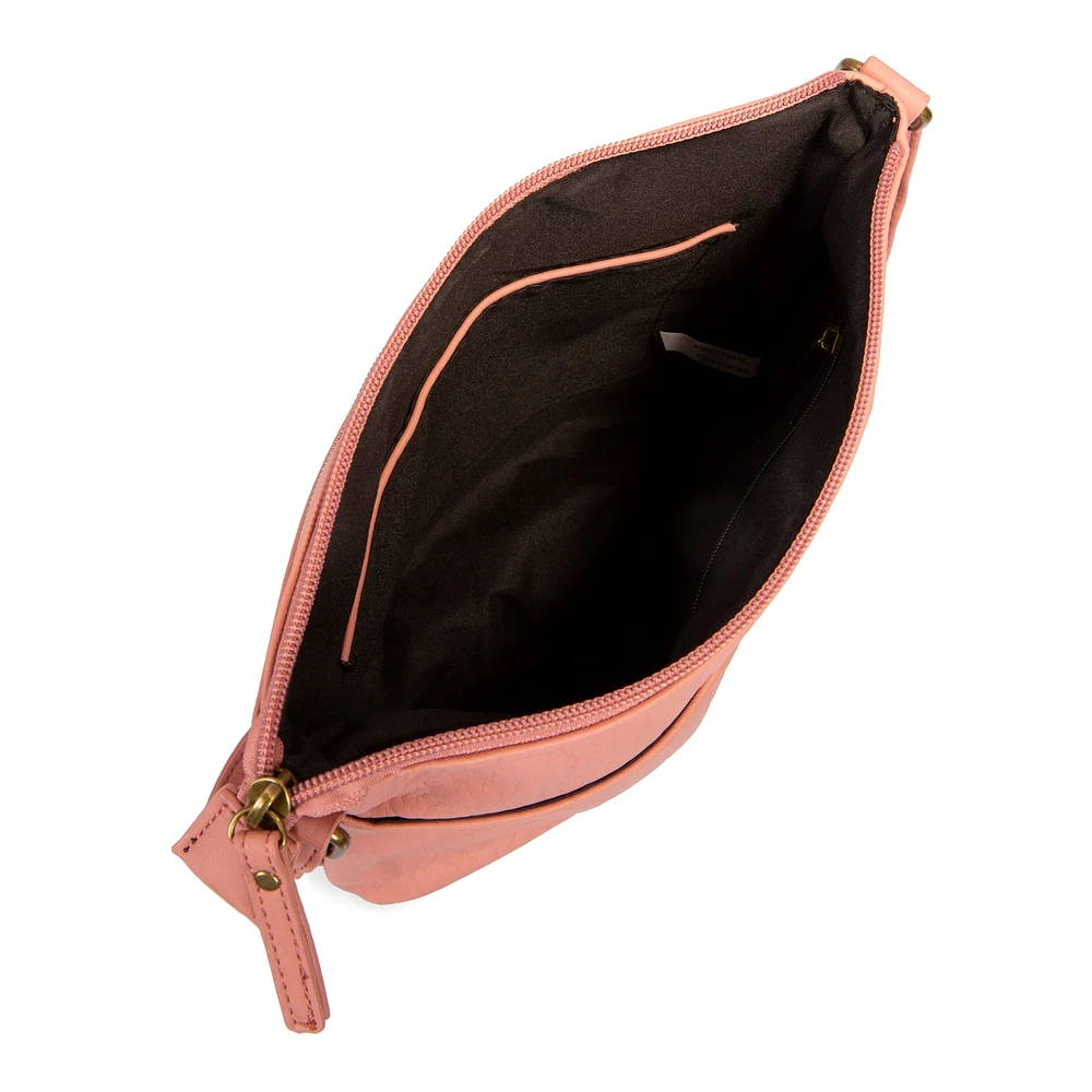 Sac à bandoulière grainé N/S