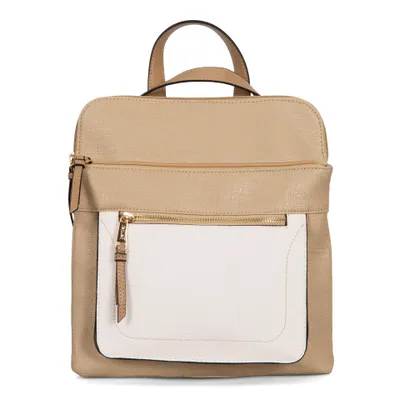Faux Linen Convertible Backpack