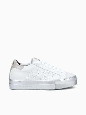 Thea White Pearlz leather