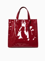 Patent Lg Shopping Tote Red