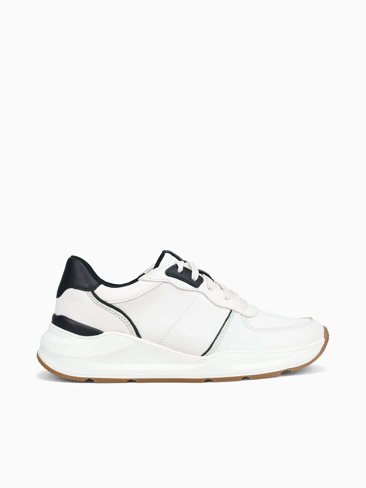 Blossom White Black leather