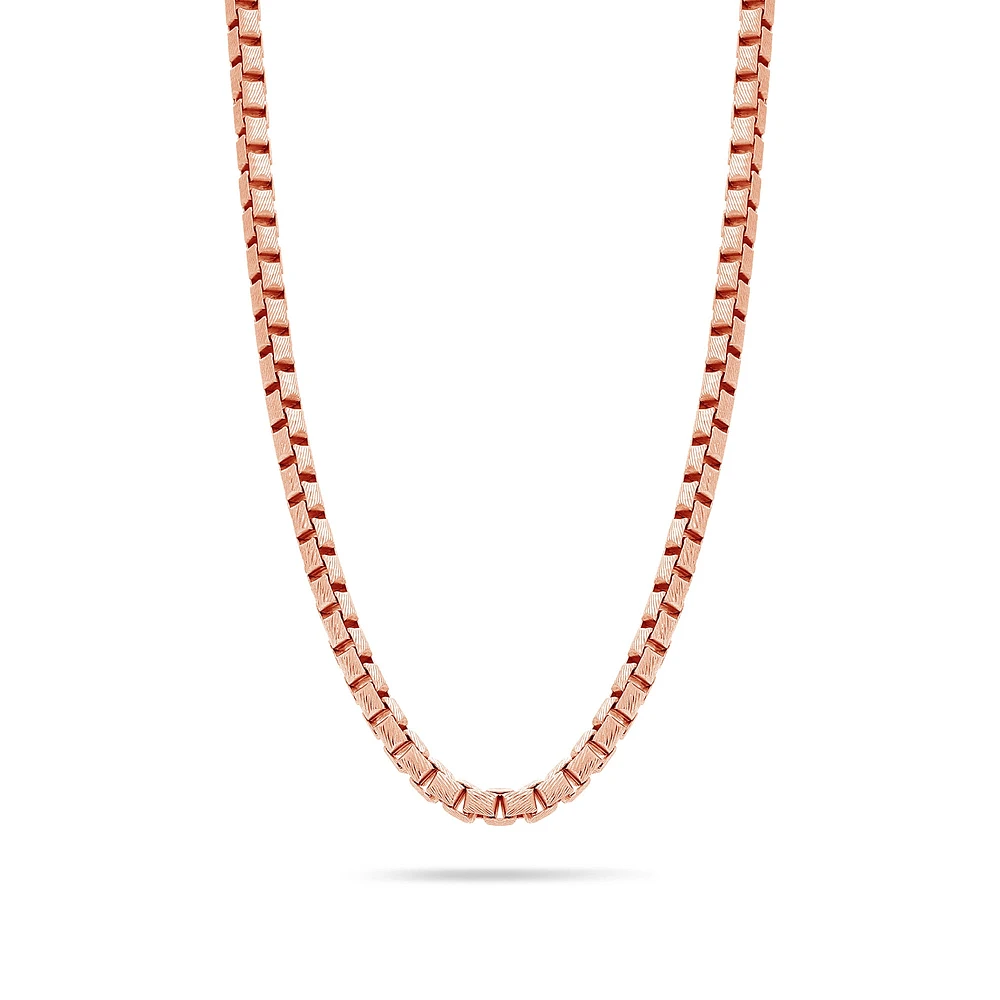 Gold Box Link Chain (4mm, Brush-finished)
