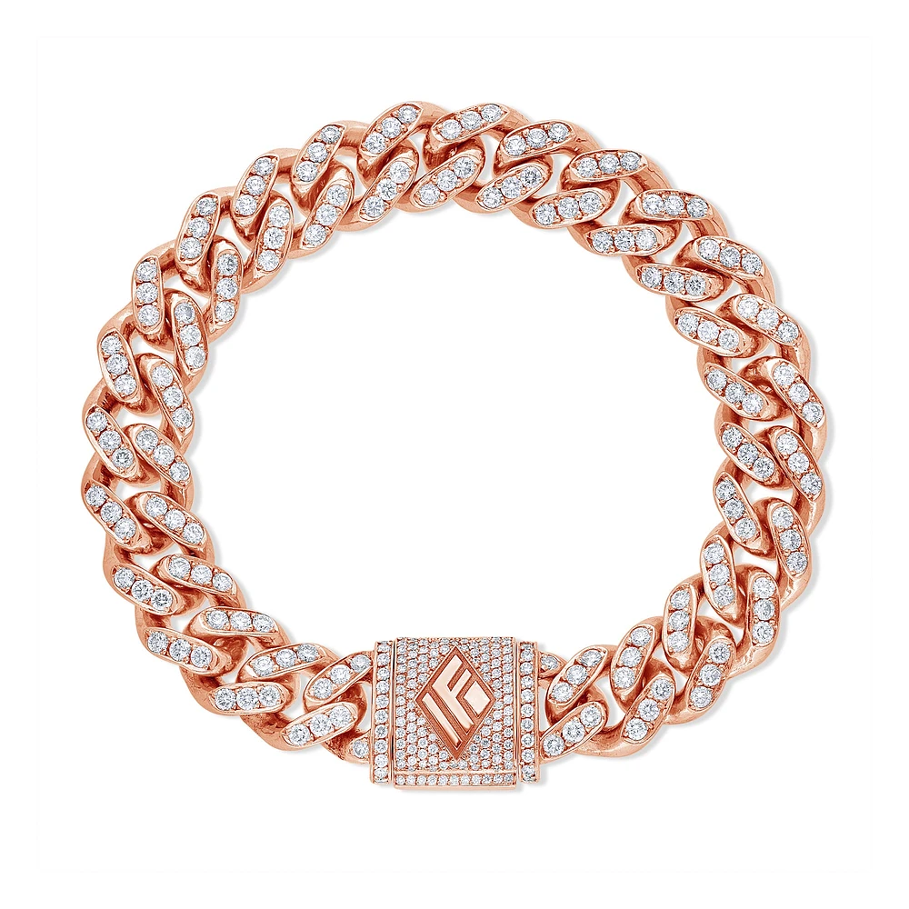 Diamond Cuban Link Bracelet (11mm, Clasp, Oversized)