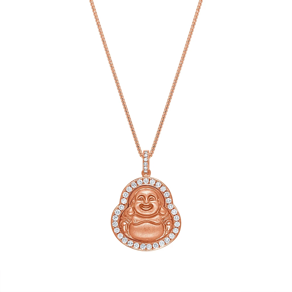 Micro Laughing Buddha Piece (Diamond Border)