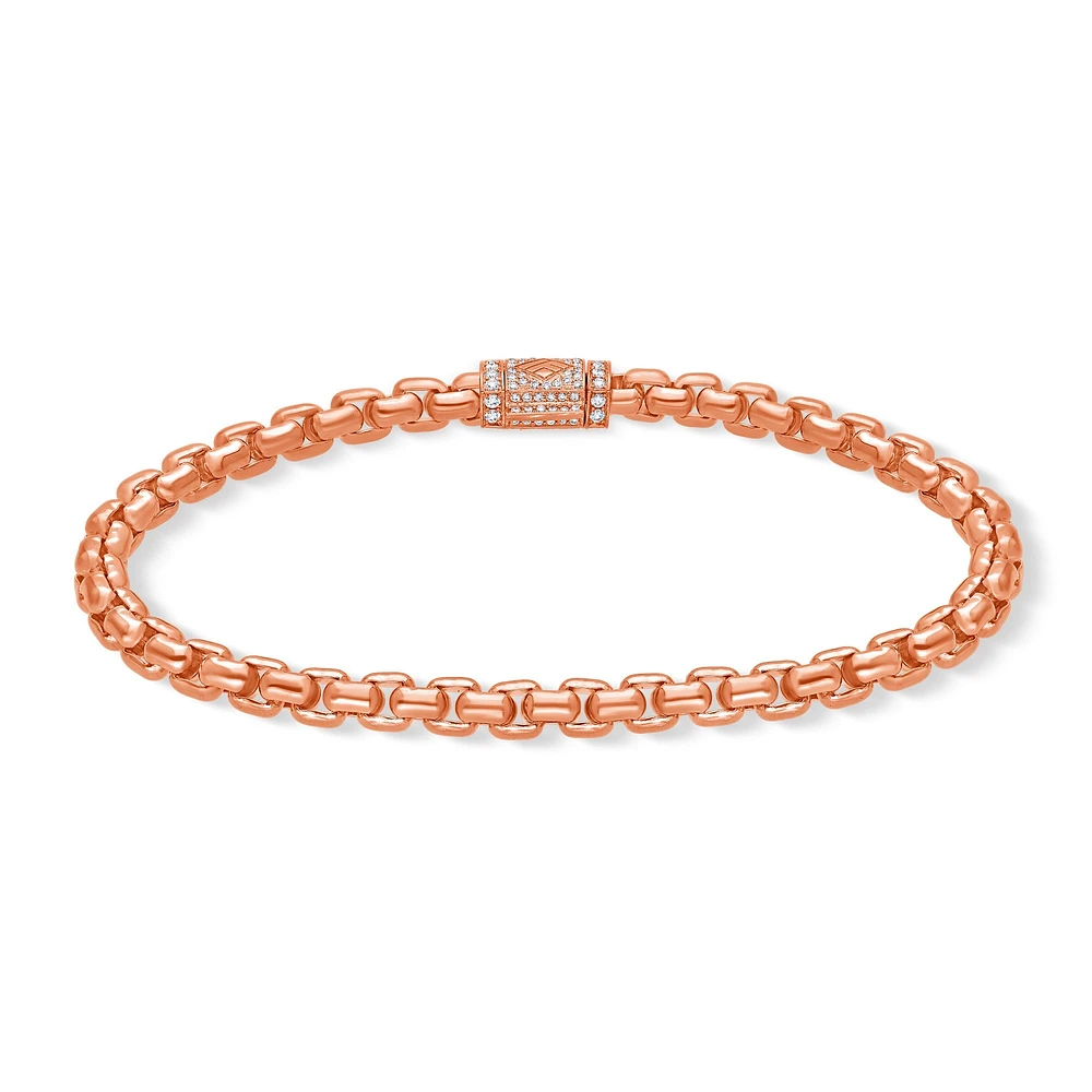 Gold Moon Link Bracelet (5mm, Diamond Clasp)