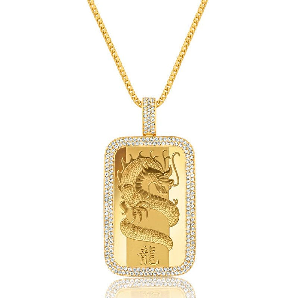 Standard 1oz. Suisse Gold Bar (Lunar Dragon, 2-Row Bezel)
