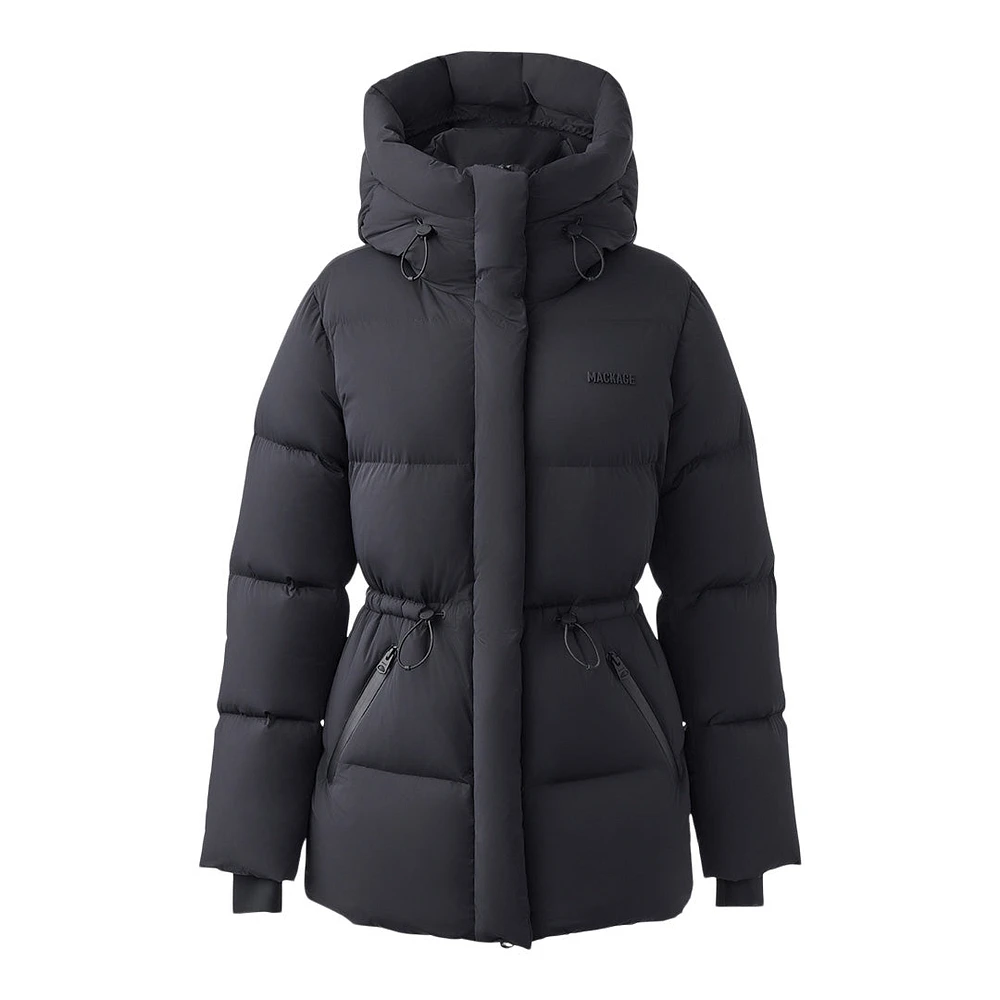 Mackage Freya-city Stretch Light Down Jacket Black, Size: