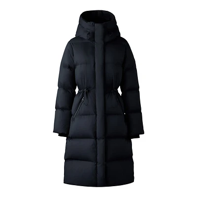 Mackage Ishani-sw Softwash Long Down Coat With Hood Black, Size: