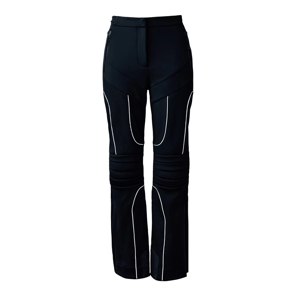 Mackage Maika Techno Fleece Ski Pants With Articulated Knees And Smocked Detail Black, Size: