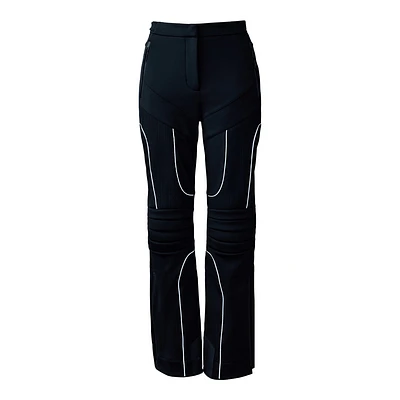 Mackage Maika Techno Fleece Ski Pants With Articulated Knees And Smocked Detail Black, Size: