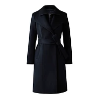 Mackage Norita 2-in-1 Double Face Wool Coat With Sash Black, Size: