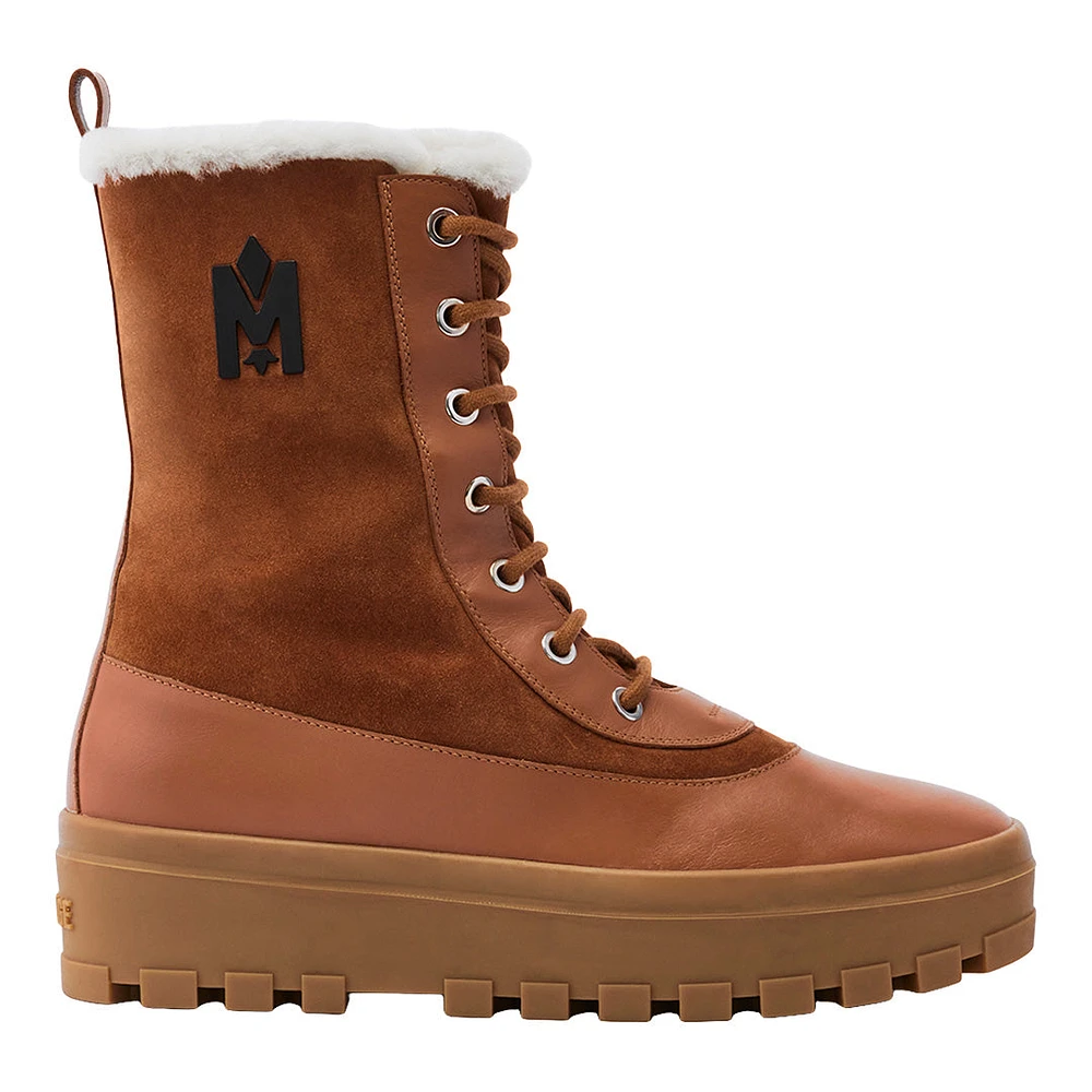 Mackage Hero Lamb Suede Winter Boot For Men Cognac, Size: