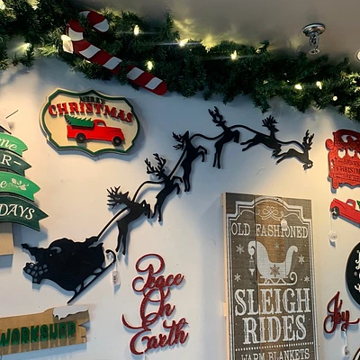 Flying Santa and Reindeer