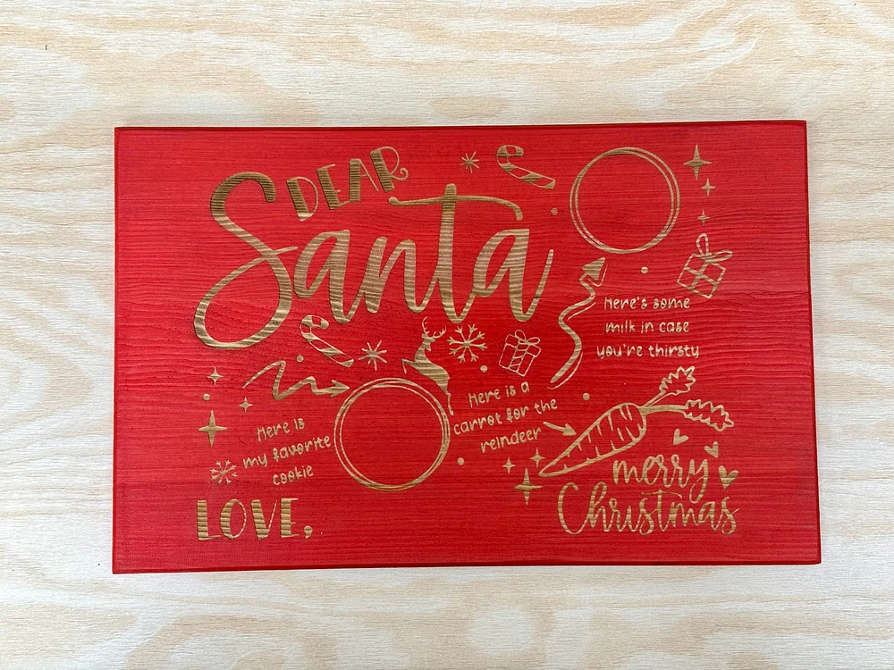 Dear Santa Milk and Cookies Board