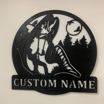Fisherman Scene With Name Sign