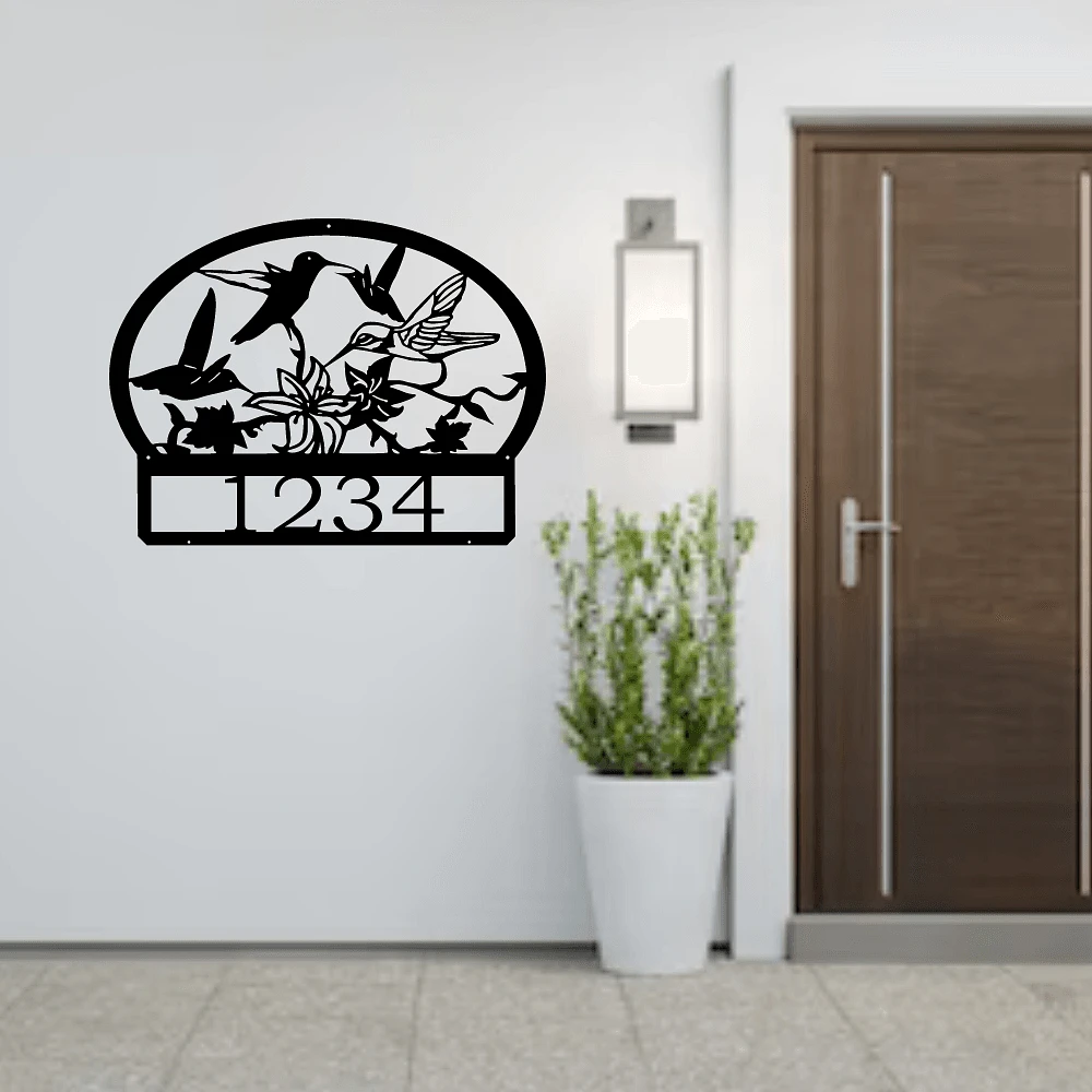 Hummingbird Address Sign