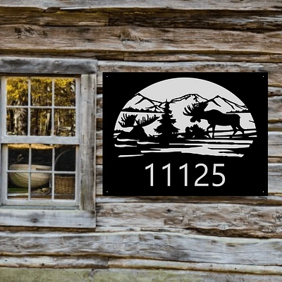 Moose Address Sign