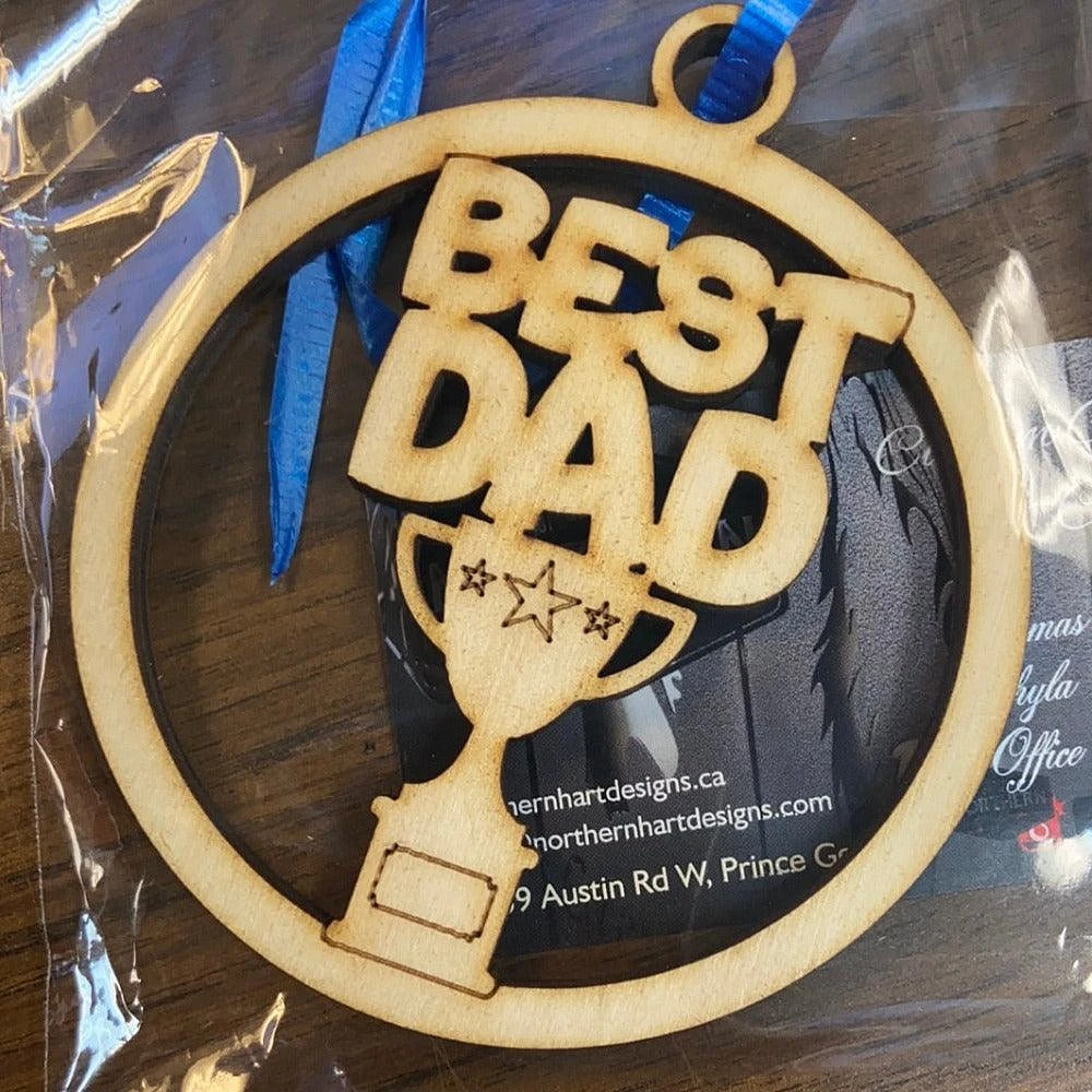 Best dad trophy ornament