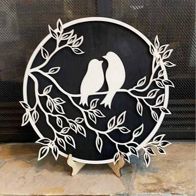 Birds on a Branch Round Sign