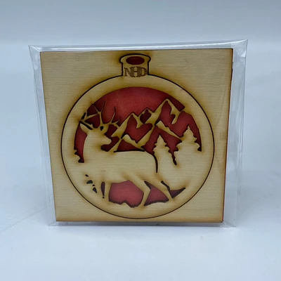 Deer and Mountains Ornament