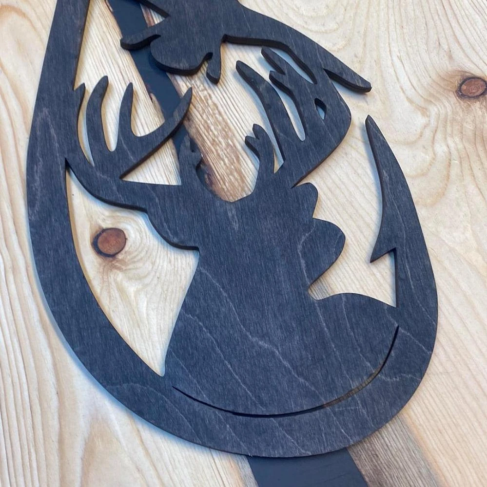 Deer in Fishing Hook with Goose