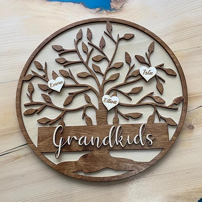 Family Tree Name Sign with Hearts