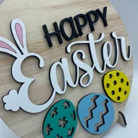 Happy Easter Bunny Eggs Sign