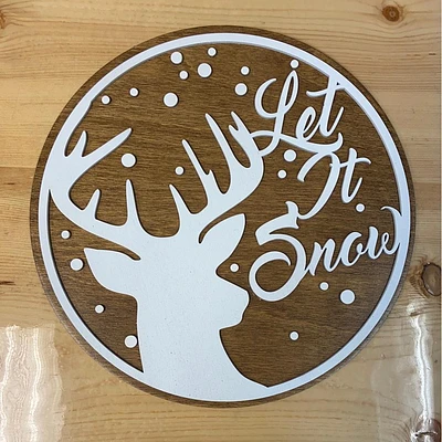 Let It Snow Deer Decor