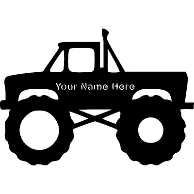 Monster Truck Name Sign