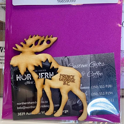 Prince George Moose with Maple Leaf Ornament
