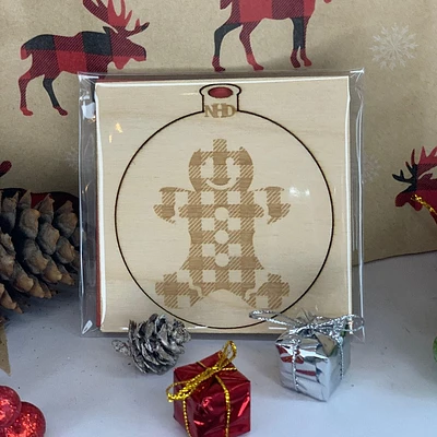Plaid Gingerbread Ornament