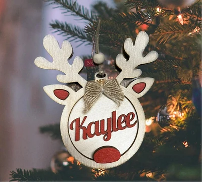 Reindeer Ornament with Name